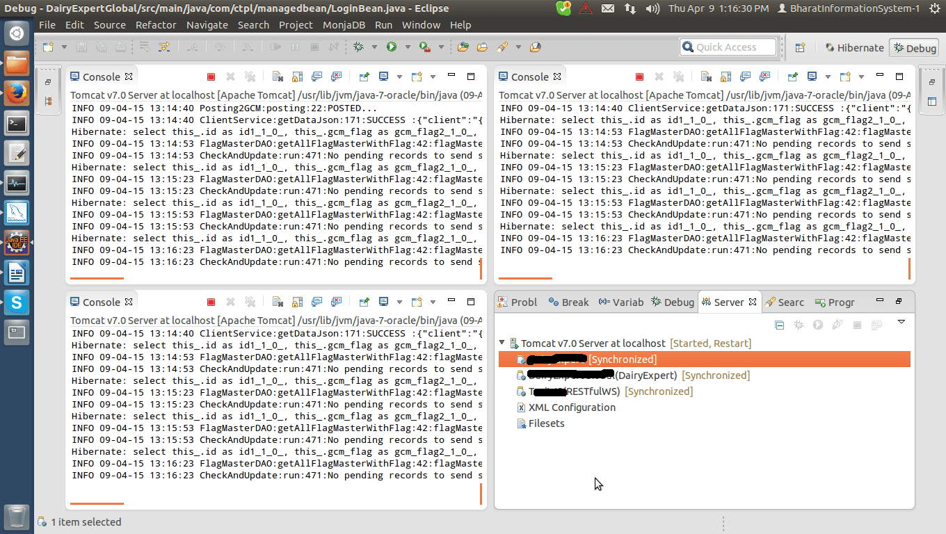 java How to get multiple console for different projects running on