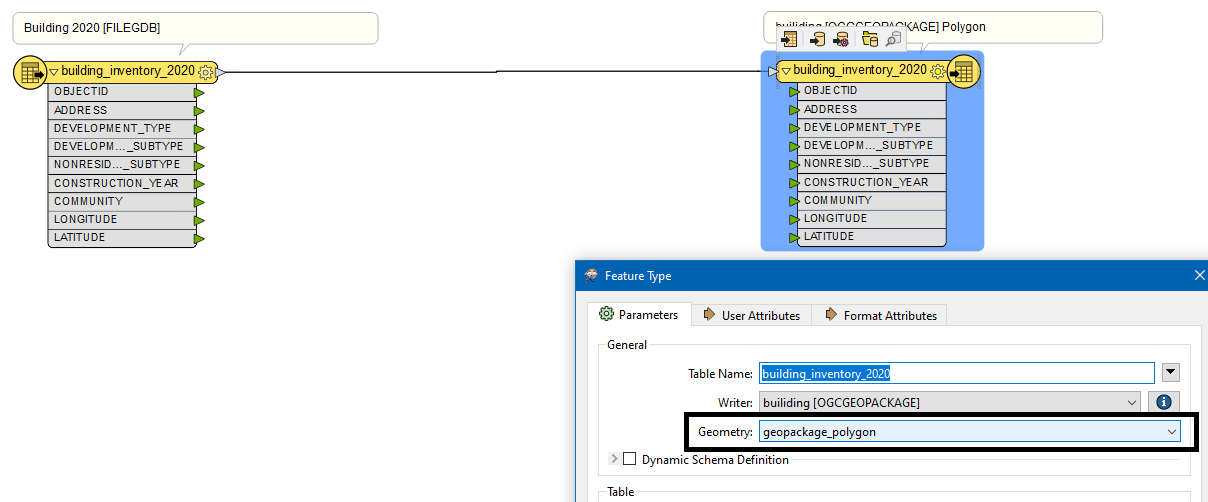 fme form Converting geodatabase into Geopackage in FME Geographic