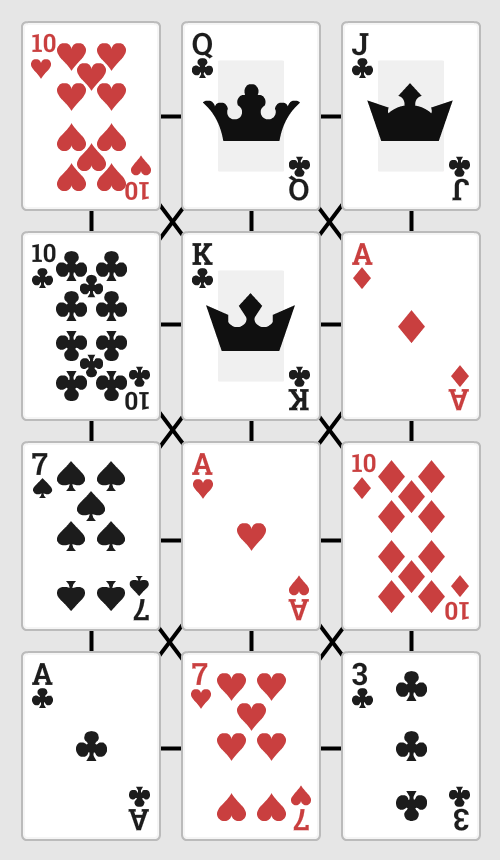 algorithms Finding the best poker hand in a connected grid structure