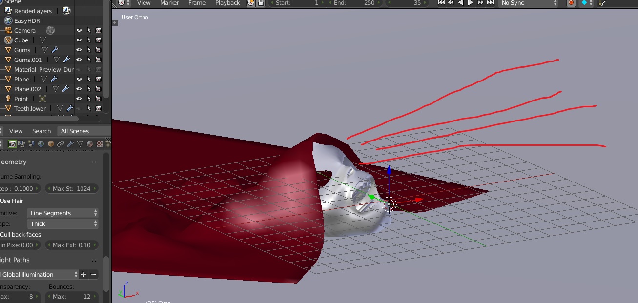 Volumetric (Gods rays) no light emmiting out (duplicate) Blender