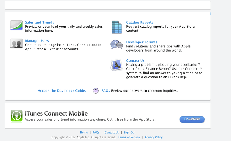 ios Manage your applications doesn't appear in Itunes Connect panel