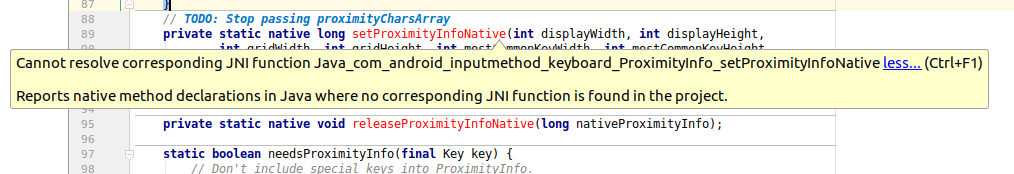 android Cannot Resolve Corresponding JNI Function Java