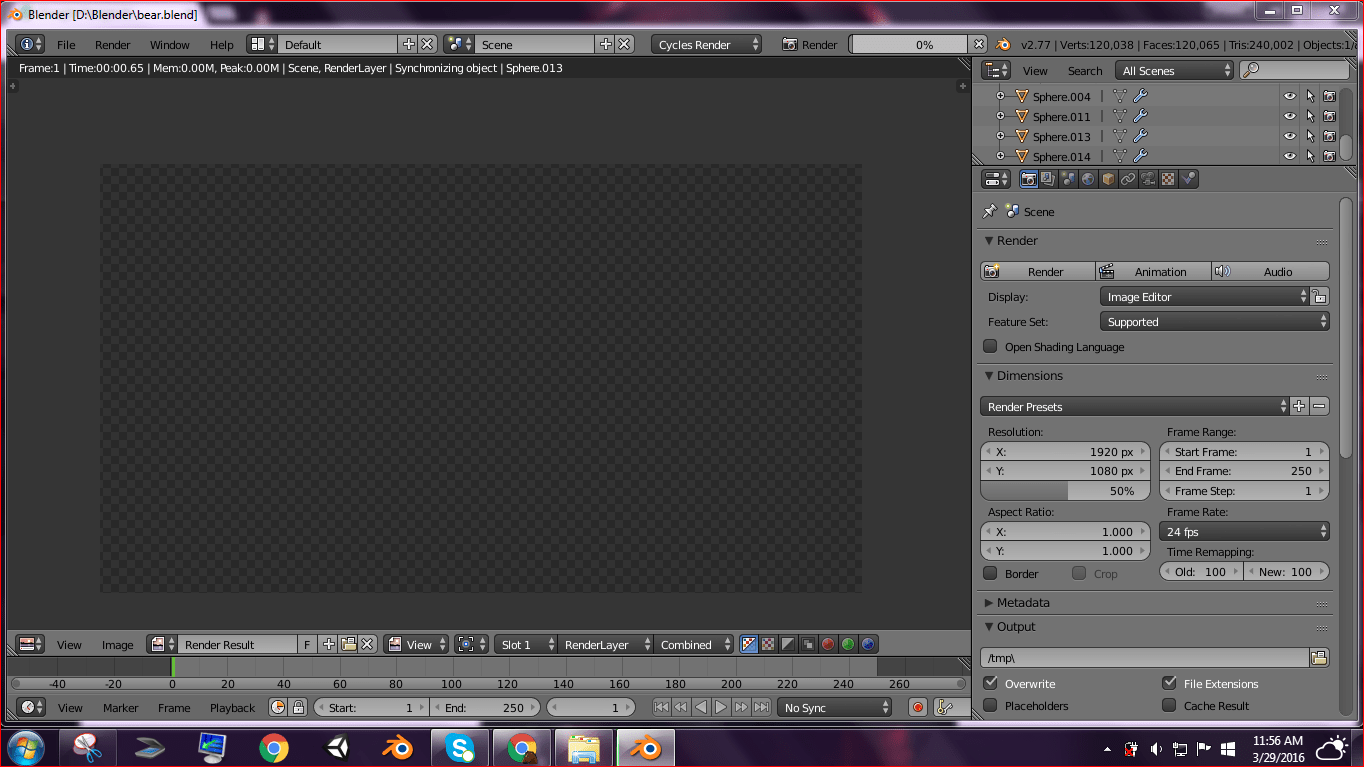 cycles render engine Blender crash while rendering image after building BVH Blender Stack