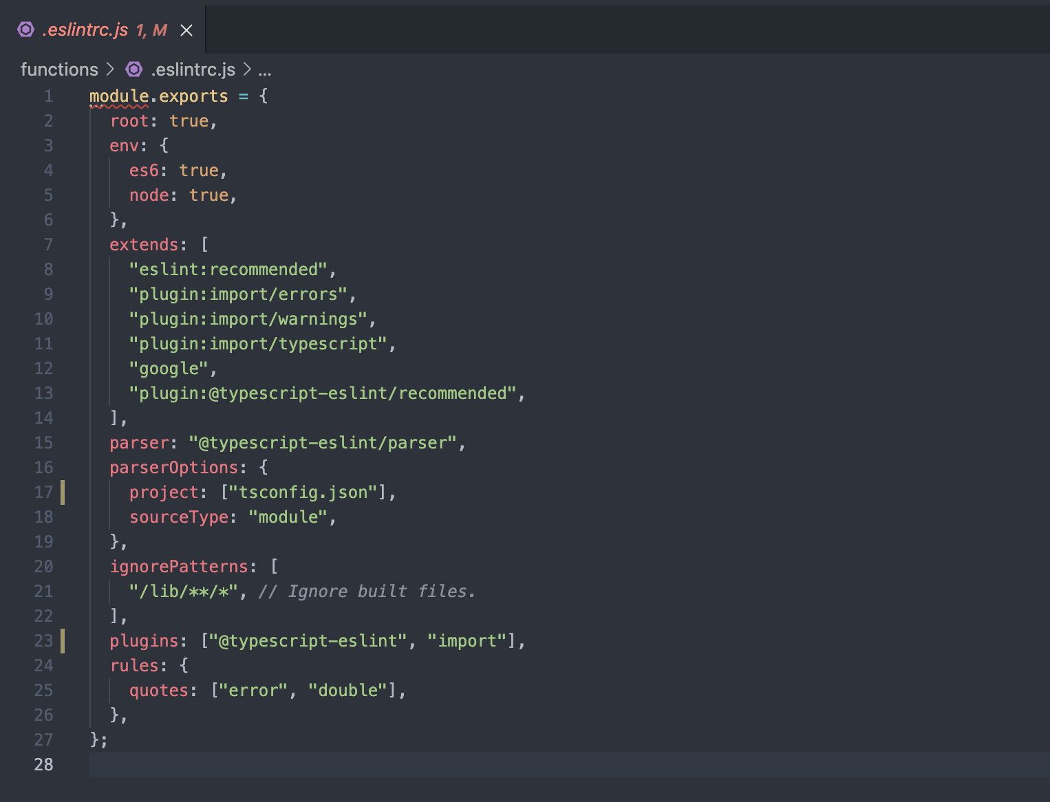 reactjs Parsing error "parserOptions.project" has been set for