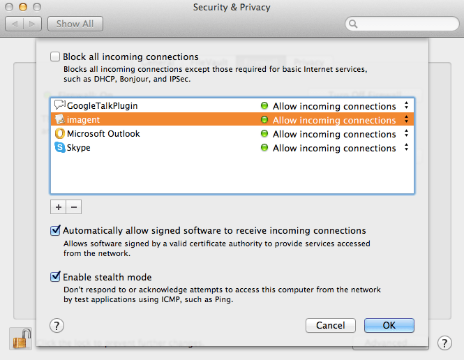 macos Firewall settings with "imagent" Ask Different
