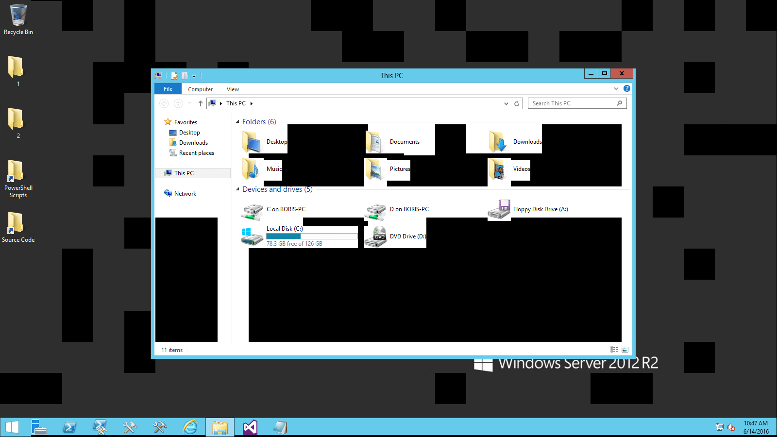 display Black areas when using RDP and HyperV VM console Super User