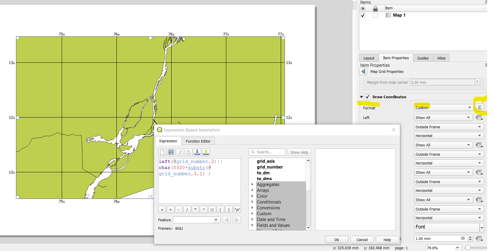 qgis 3 Modify the format of grid coordinates Geographic Information Systems Stack Exchange