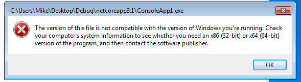 c Core 3.1 Console App will not run on Windows 7 Stack Overflow
