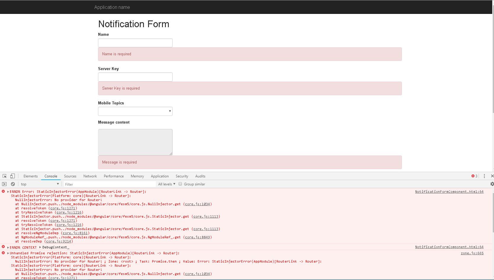 javascript Angular 6 Error "NullInjectorError No provider for Router