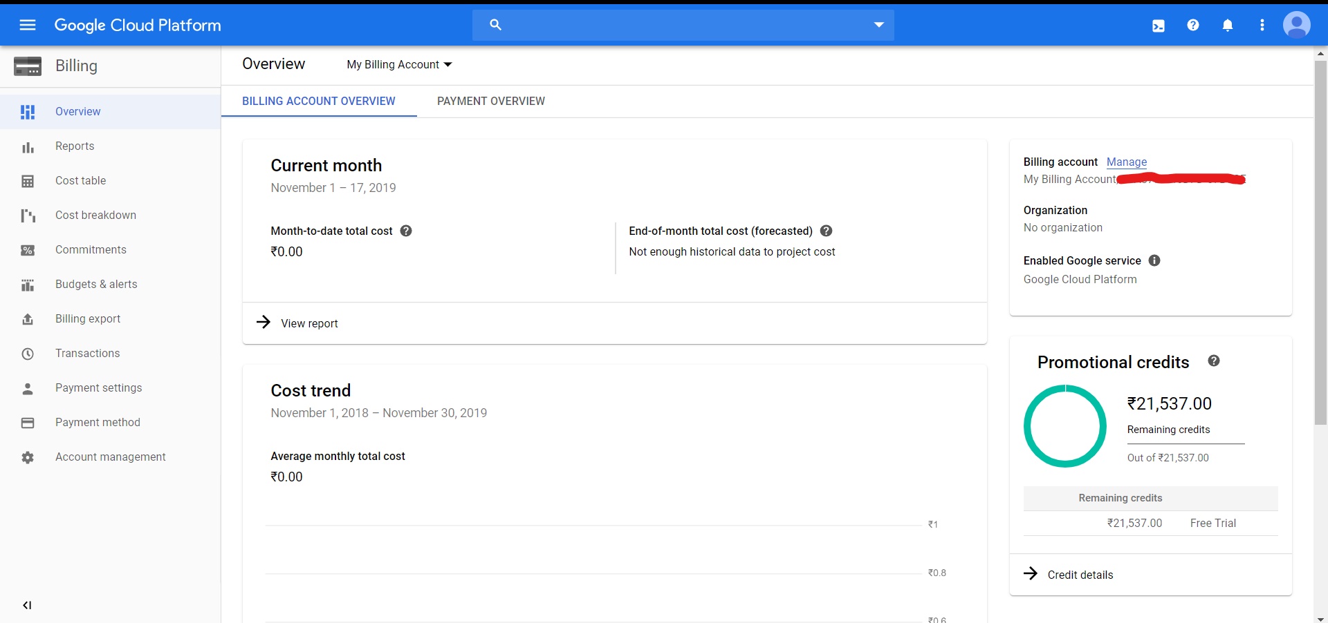 reactjs Even After Enabling the Billing Account, I am still getting