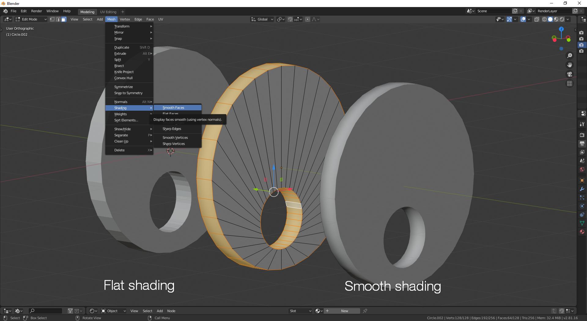 normals Shade Smooth Render Lines Blender Stack Exchange