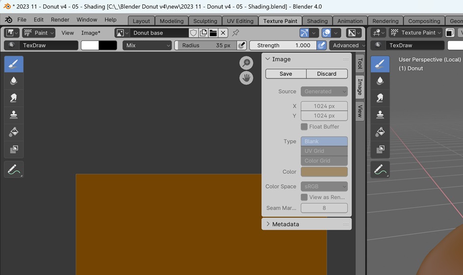 texture painting Why is this form for entering image data greyed out
