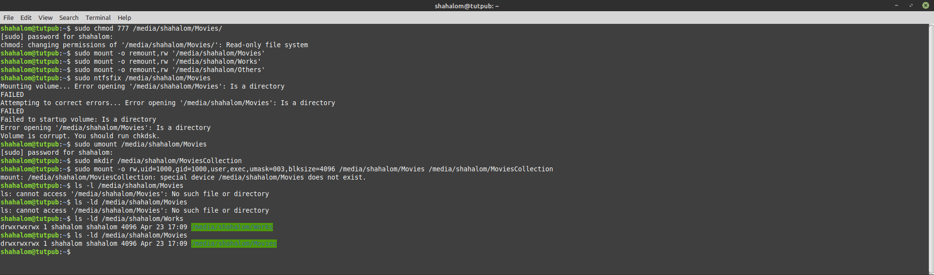 linux mint How to fix Read only permission for secondary hard disk