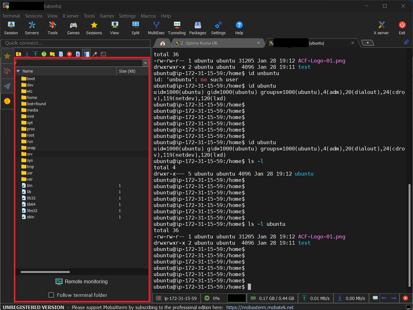 permissions Ubuntu Server Allowing user to upload and download