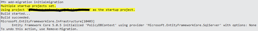ef code first Entity Framework initial migration failed with