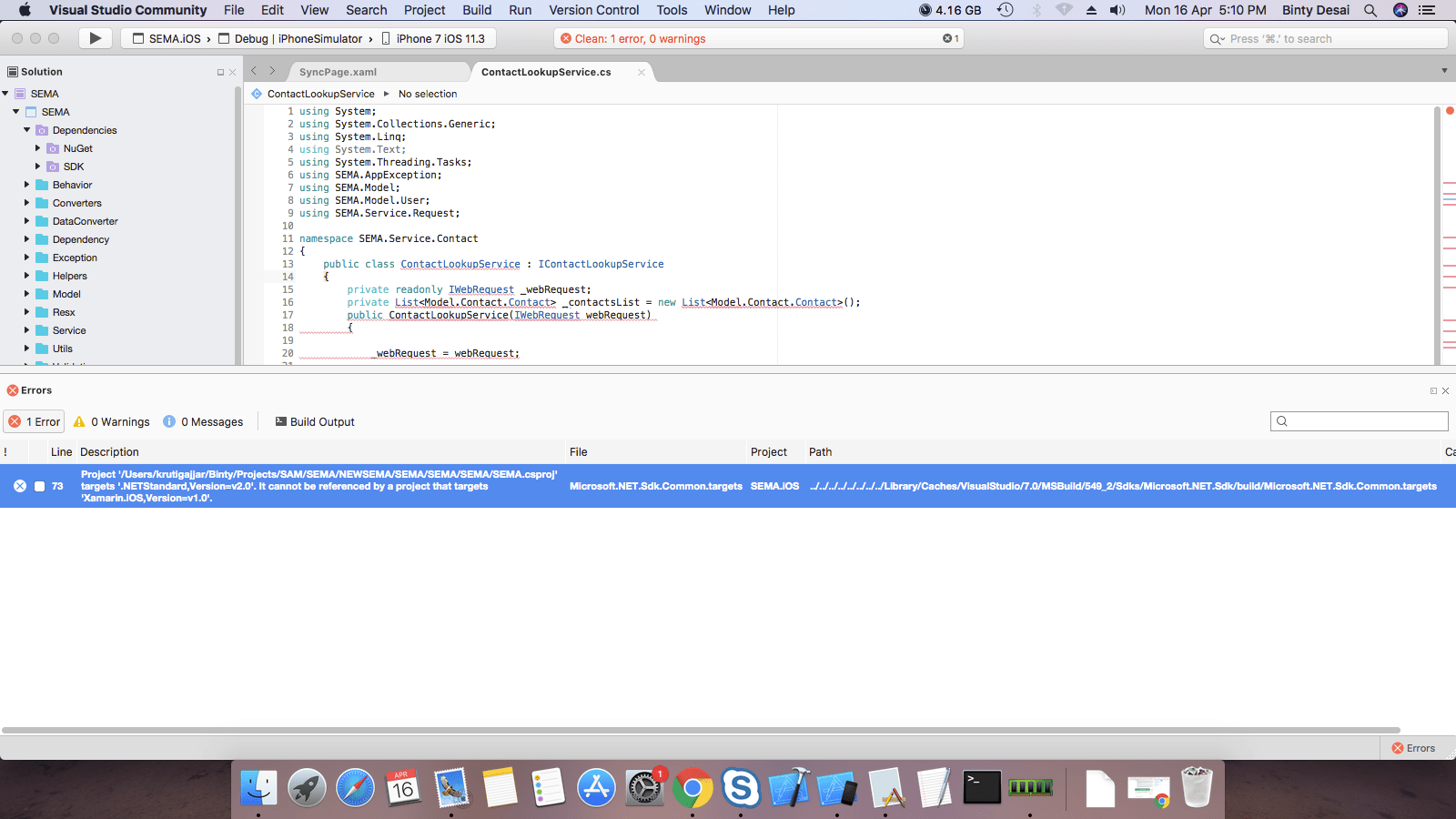 2.0 can not be referenced by a project that targets