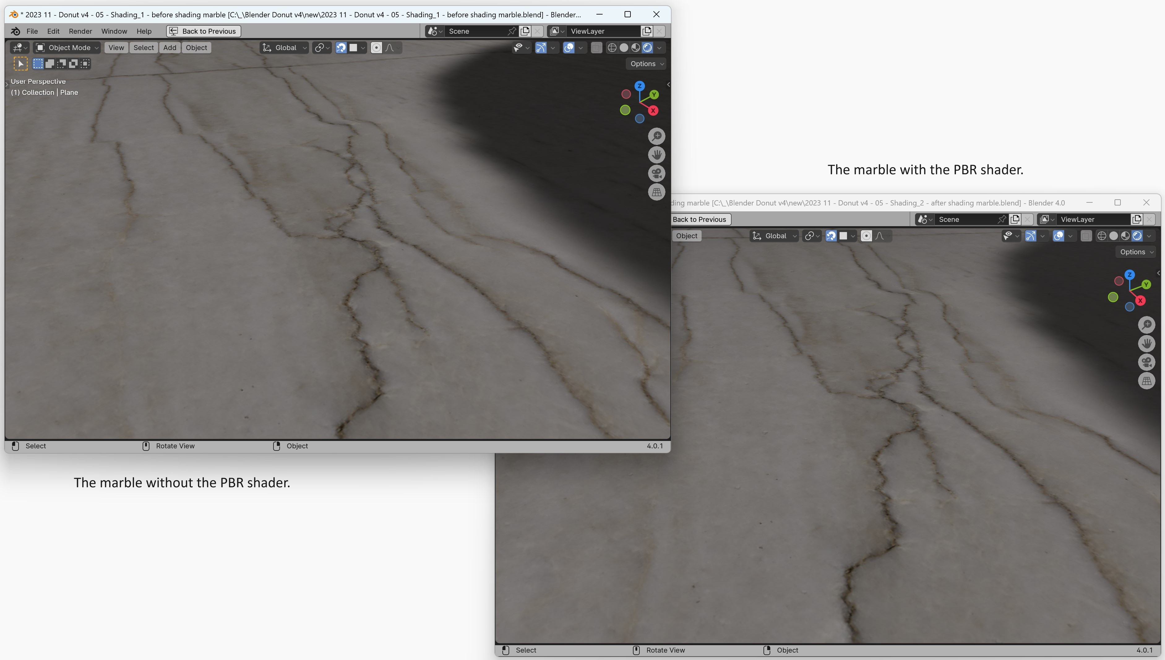 shaders I don't see the difference shading made in this marble