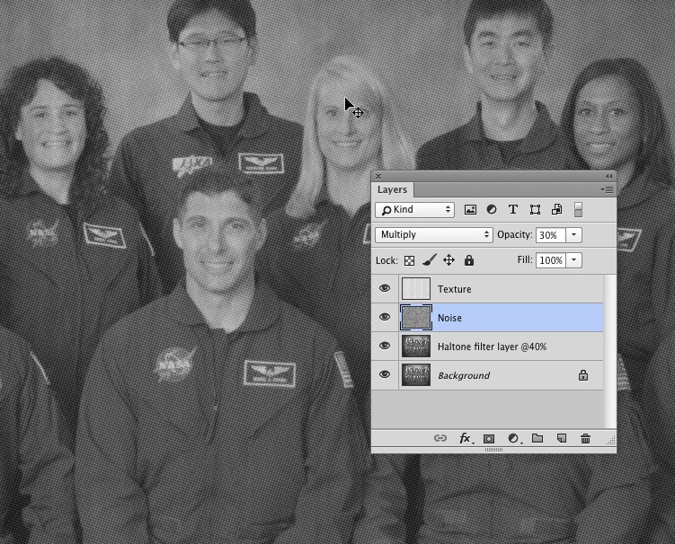 How to make scanned newspaper effect?