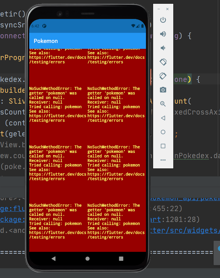 ios The getter 'pokemon' was called on null. Receiver null Tried