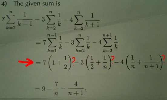 algebra precalculus Simplifying a summation stuck after change of
