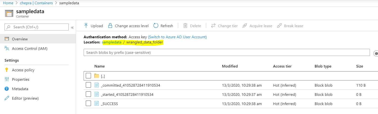 Write dataframe to blob using azure databricks Stack Overflow