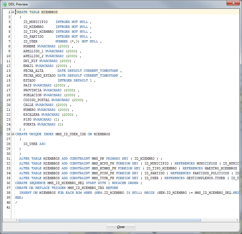 Oracle SQL Data Modeler missing a PRIMARY KEY on DDL script export