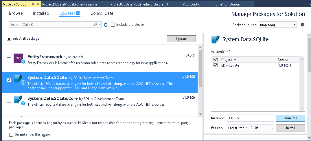 c System.Data.SQLite 1.0.91.0 and EF6.0.2 Stack Overflow