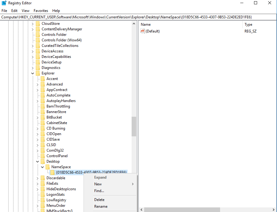 windows 10 Can you please help me in deleting a registry folder