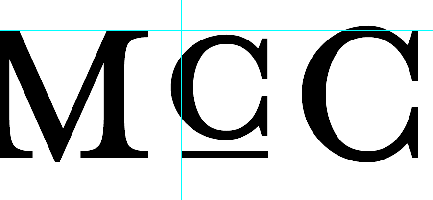Moving the lower case "c" up above type in the last name
