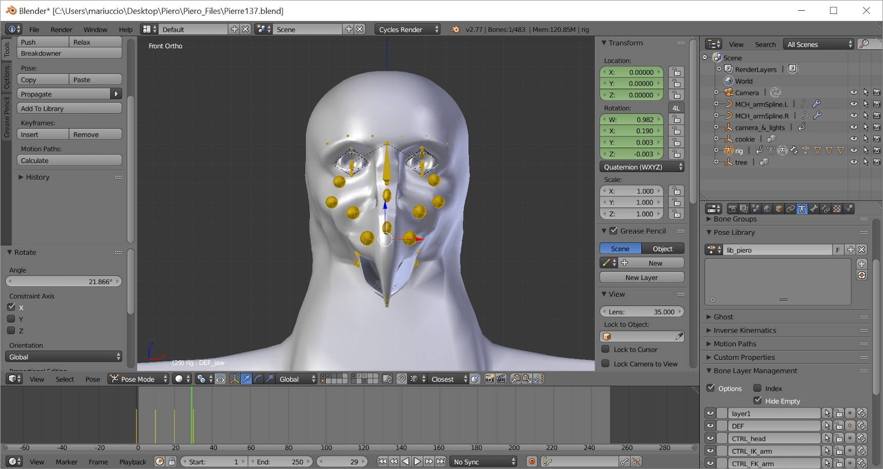 animation Not every bone position is saved on the pose library