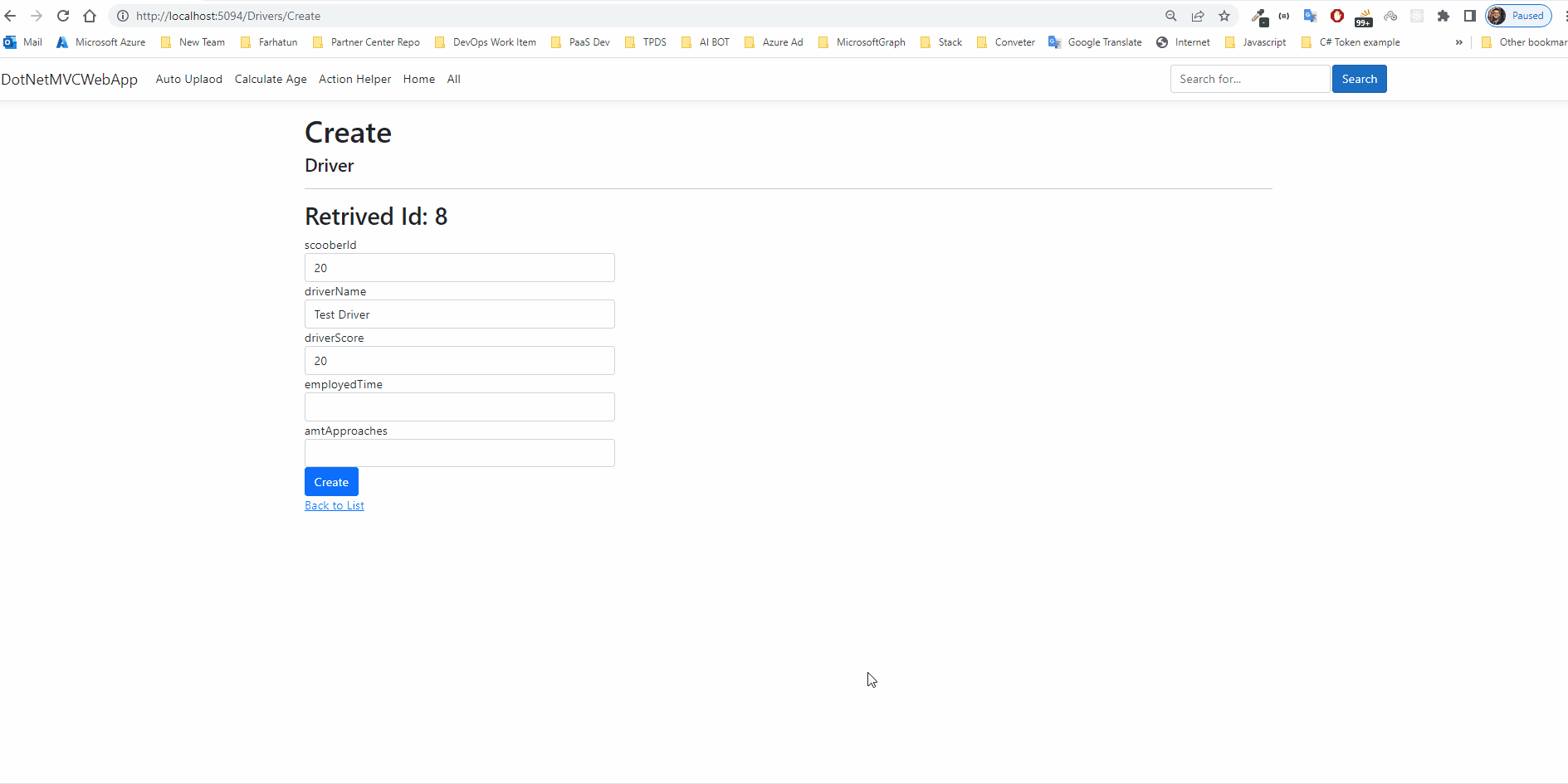 c Get Id from new record in Core MVC Stack Overflow