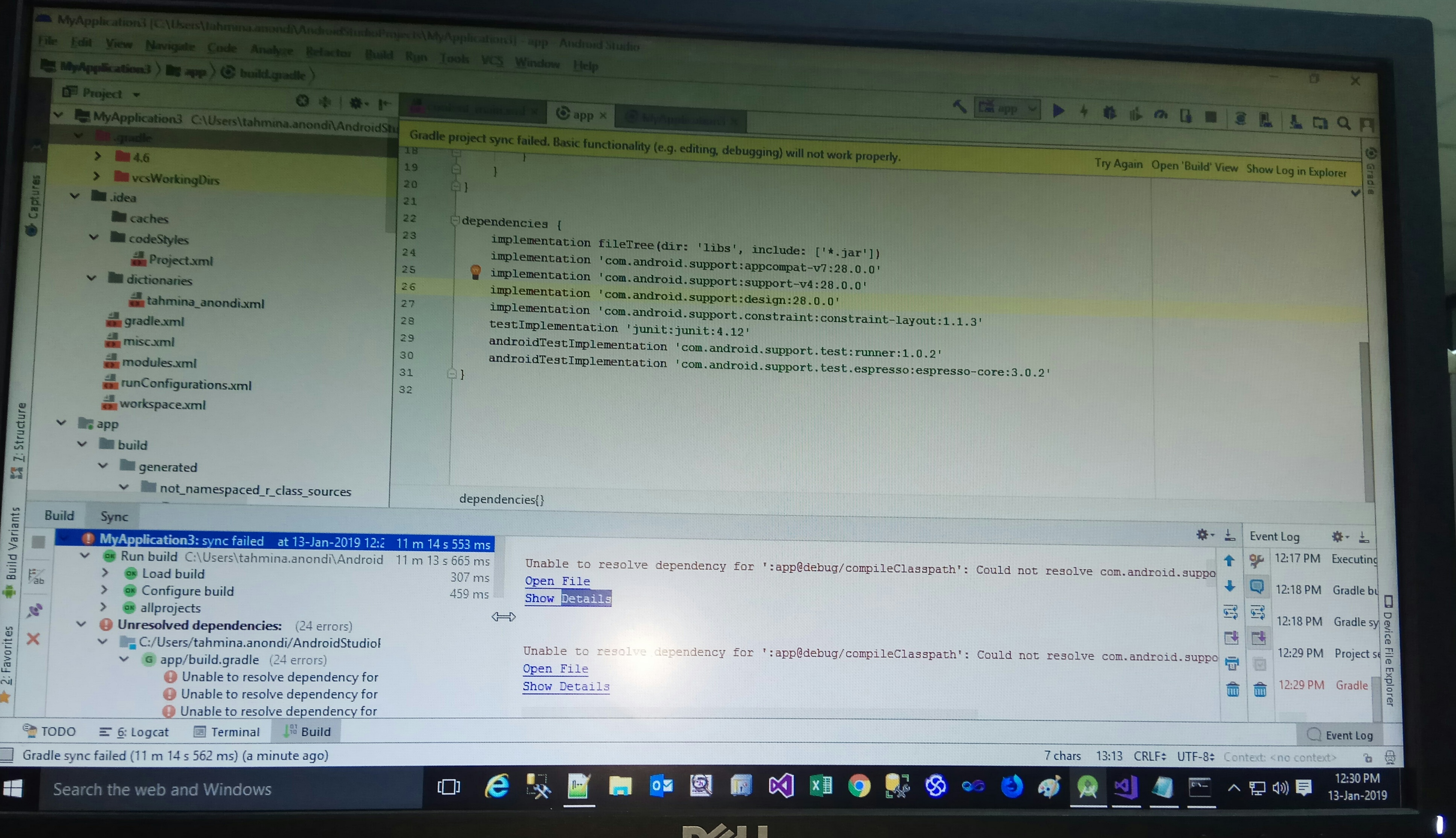 Android studio3.2.1Gradle synchronization failed Stack Overflow