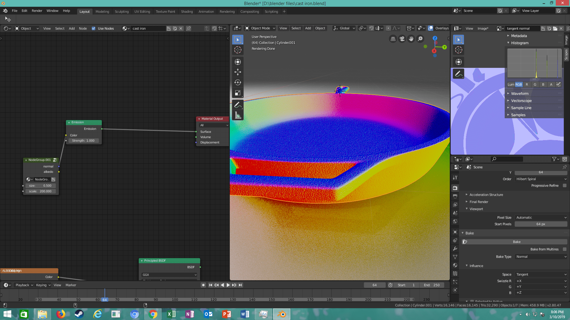 cycles render engine how do I bake out a normal map from a procedural