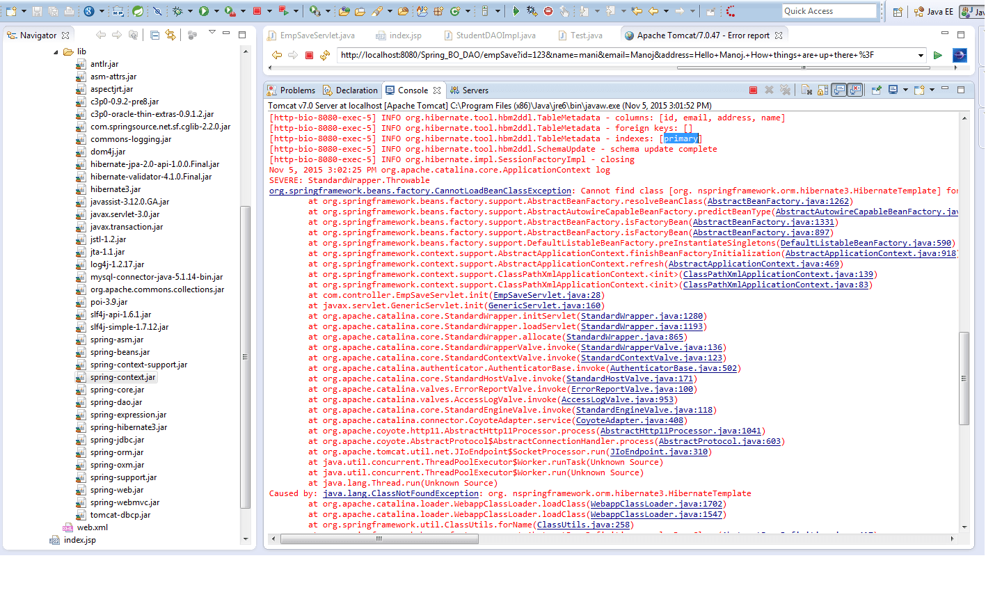 Best Orm For Java java Cannot find class nspringframework.orm.hibernate3