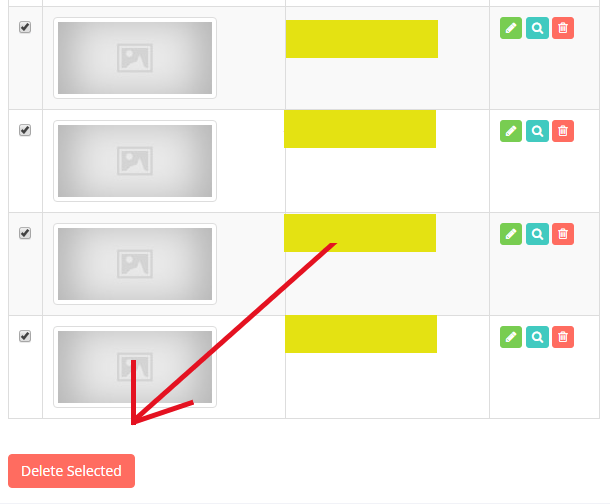how multiple row delete using checkbox in yii2 Stack
