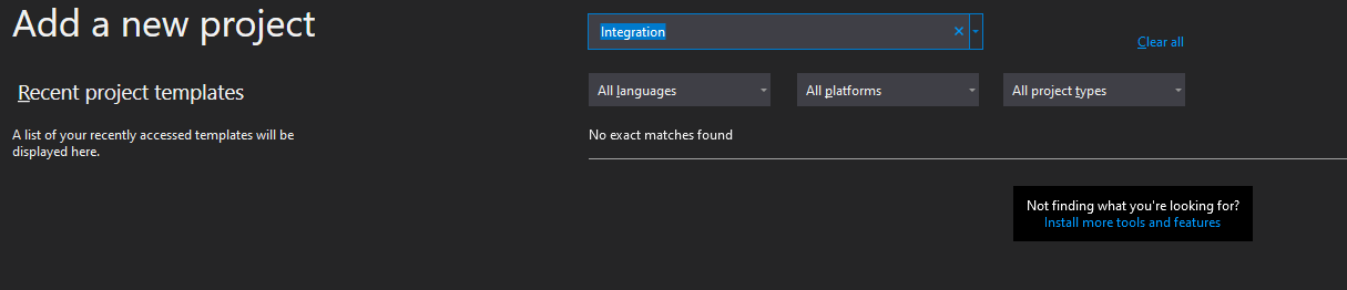 Visual Studio 2019 New Project does not include SSIS