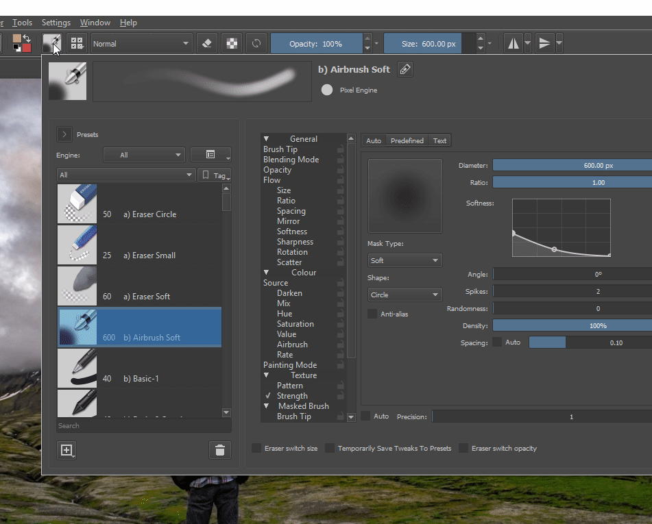 art How do I use the Duplicate Brush in Krita? (on a tablet