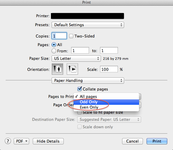 ¿Cómo controlar la impresión manual a doble cara en Mac OS X Lion?