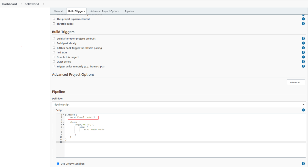 Tell Jenkins to run a specific project on a particular slave node