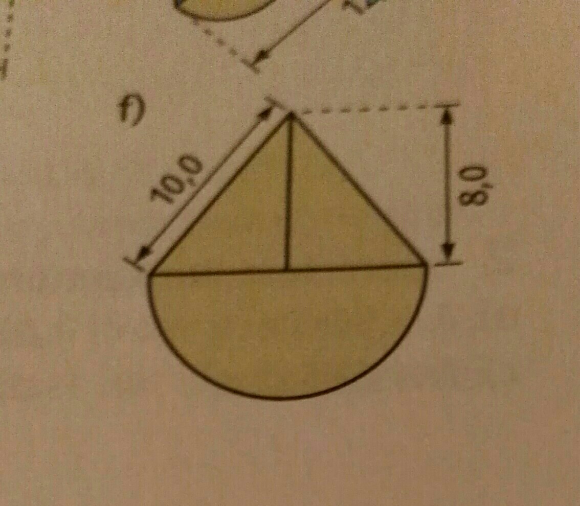 How to calculate the area of a semicircle with a triangle over it