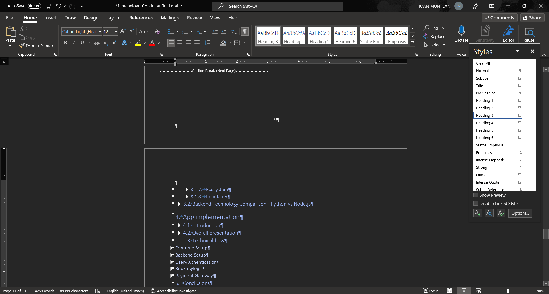 microsoft word Heading 3 not seen as subheading of heading 2 Super User