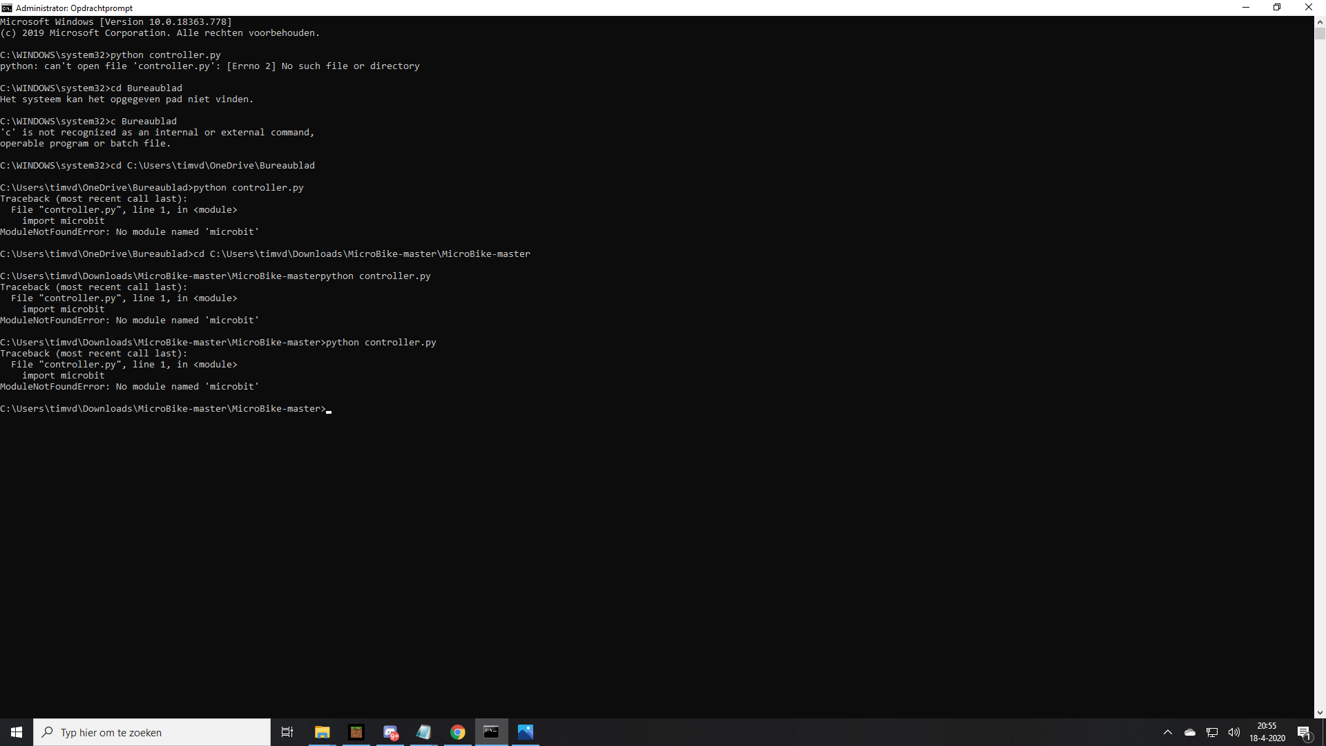 python Microbike. cmd error no module named microbit Stack Overflow