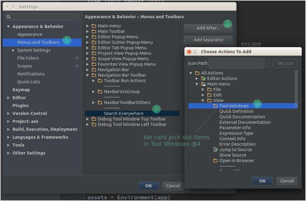 Custom toolbar button for Pycharm IDE to show console and pending