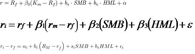 French and Fama Three Factor Model What is the correct formula