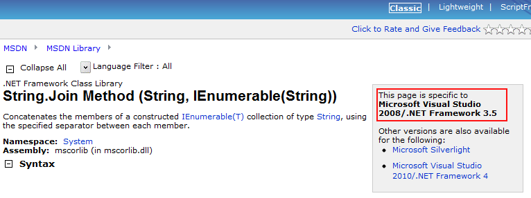 c string.Join() in 3.5 Stack Overflow