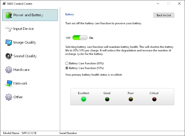 laptop Asus Battery Health care I can't choose any mode Super User