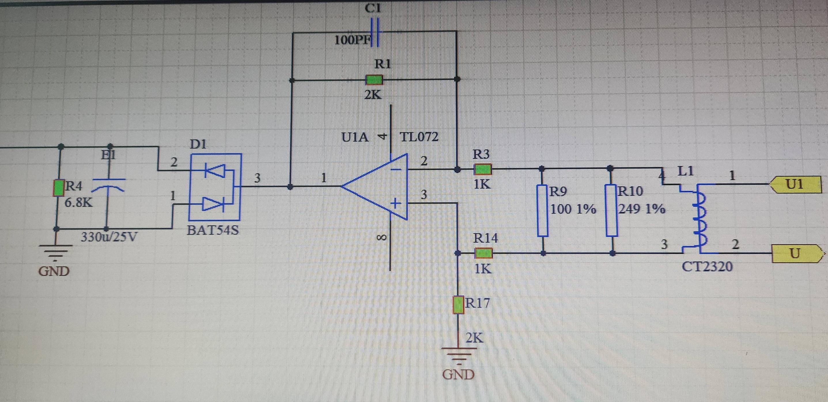 circuit analysis Current Transformer Current Sensing via operational