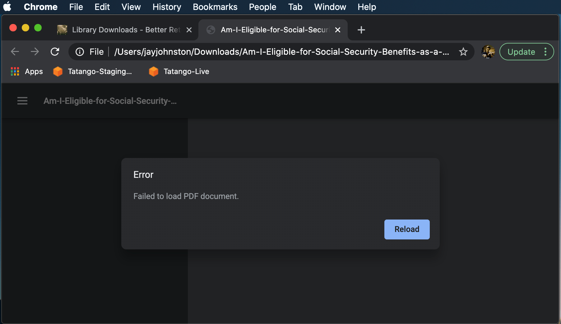 Chrome has "Failed to load PDF document" error message on inline PDFs