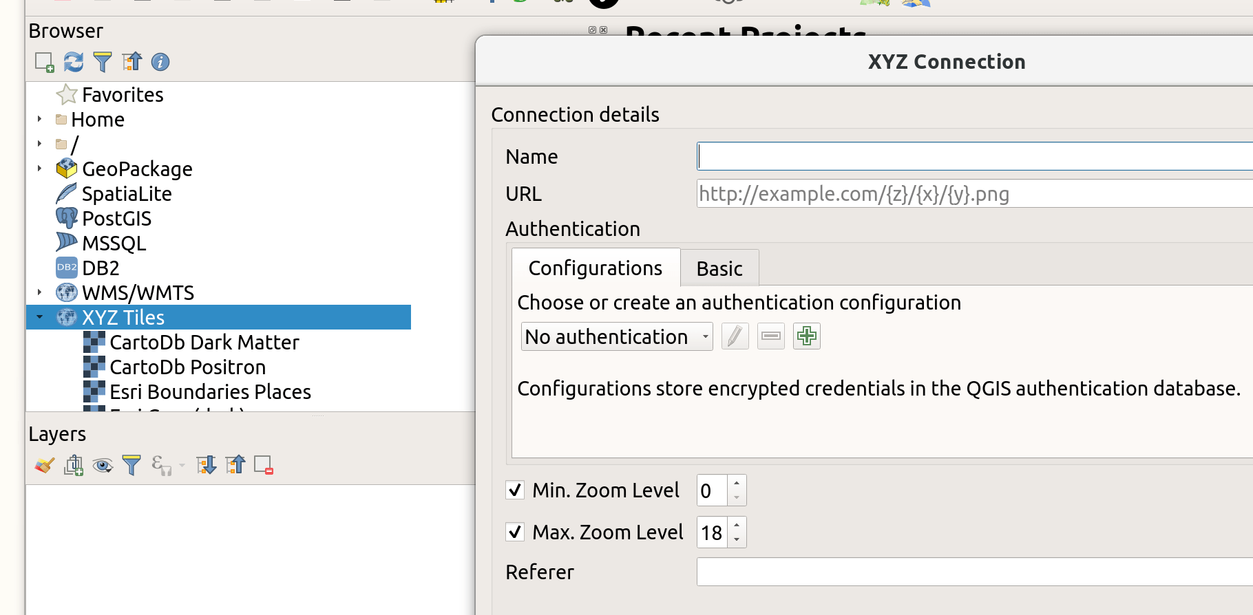 XYZ Tiles missing in QGIS 3.2