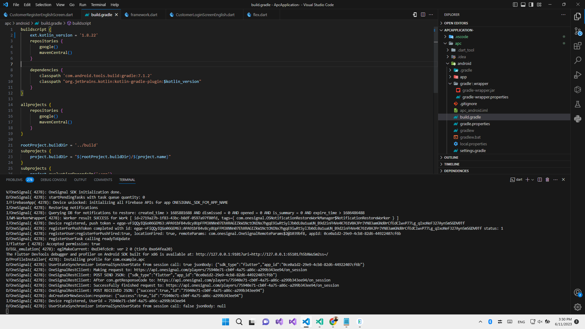 flutter Your project requires a newer version of the Kotlin Gradle